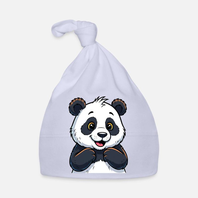 Cute panda with happy face Organic Baby Cap