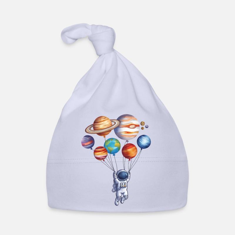 Astronaut Exploring Colorful Planets Organic Baby Cap