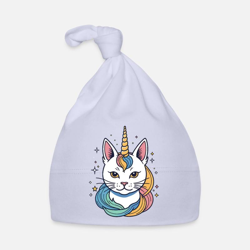 Chat Licorne Arc-en-Ciel Bonnet bio Bébé