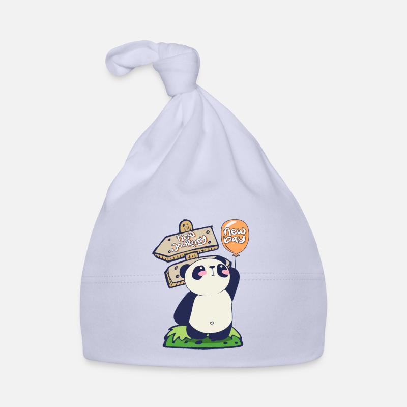 Panda Voyage - Bonnet bio Bébé - ciel