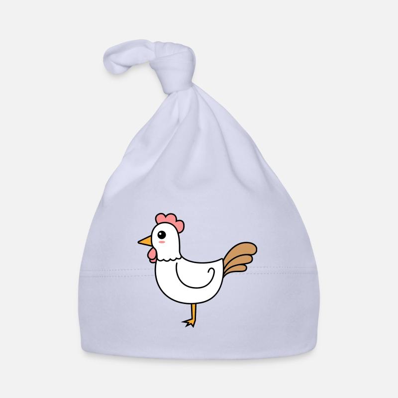 Coq Comic Animal - Bonnet bio Bébé - ciel