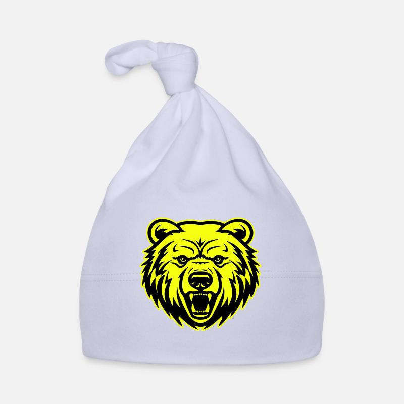 Bear Head Portrait Icon Organic Baby Cap