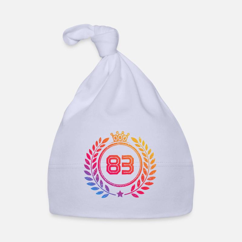 83 Number wreath Organic Baby Cap