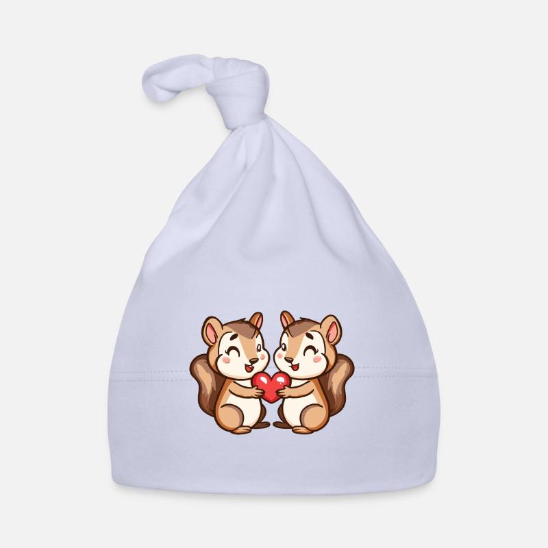 Eichhörnchen Comic Paar Liebe Baby Bio-Mütze