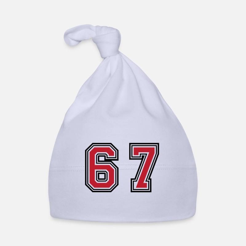 67 Number Symbol Organic Baby Cap