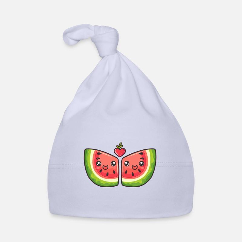 Pastèque Couple Amour Coeur Drôle Bonnet bio Bébé