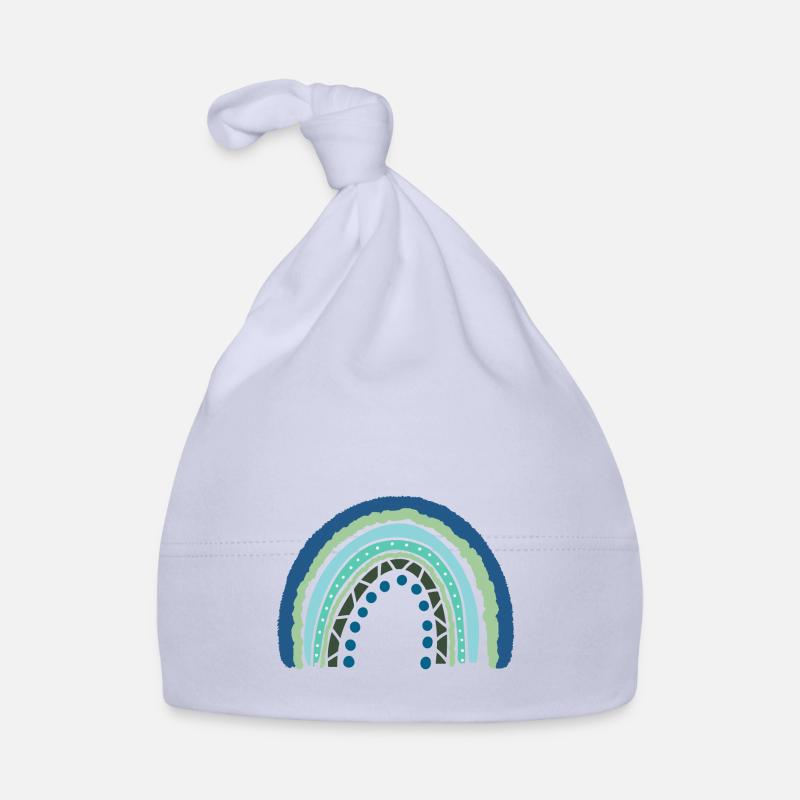 Bleu Arc-en-ciel vert avec des points Bonnet bio Bébé