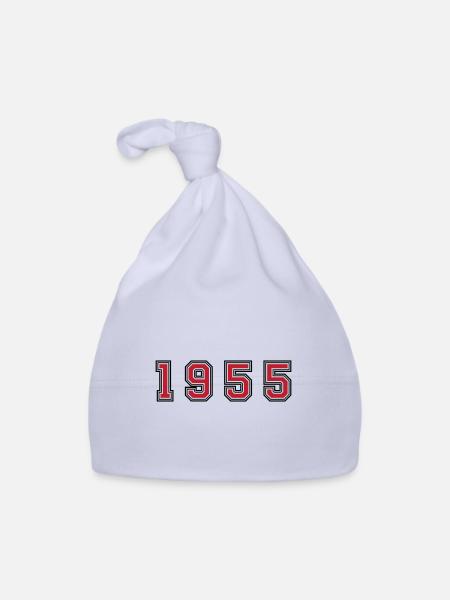1955 year number - Organic Baby Cap - sky - Front