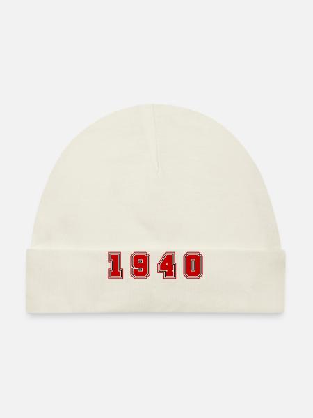 1940 Year Number - Organic Baby Cap - sky - Front