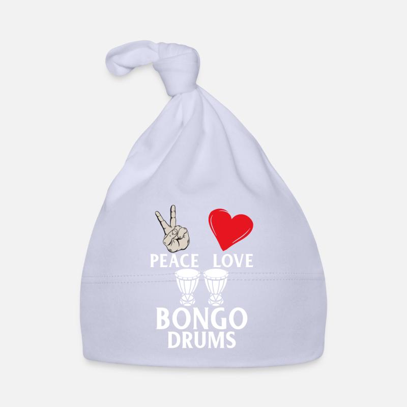 Peace Love Bongo Batterie Drôles Percussions Bonnet bio Bébé