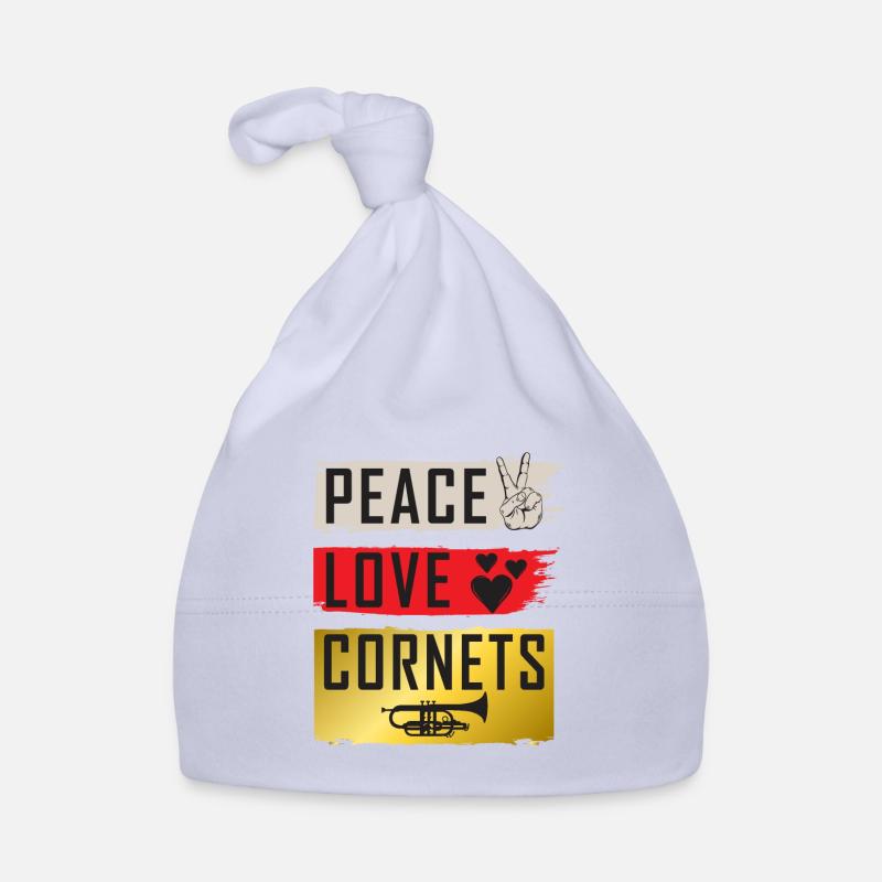 Peace Love Cornets Musical Instruments Baby Bio-Mütze