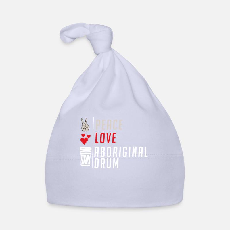 Peace Love Aboriginal Drum Instrument Organic Baby Cap