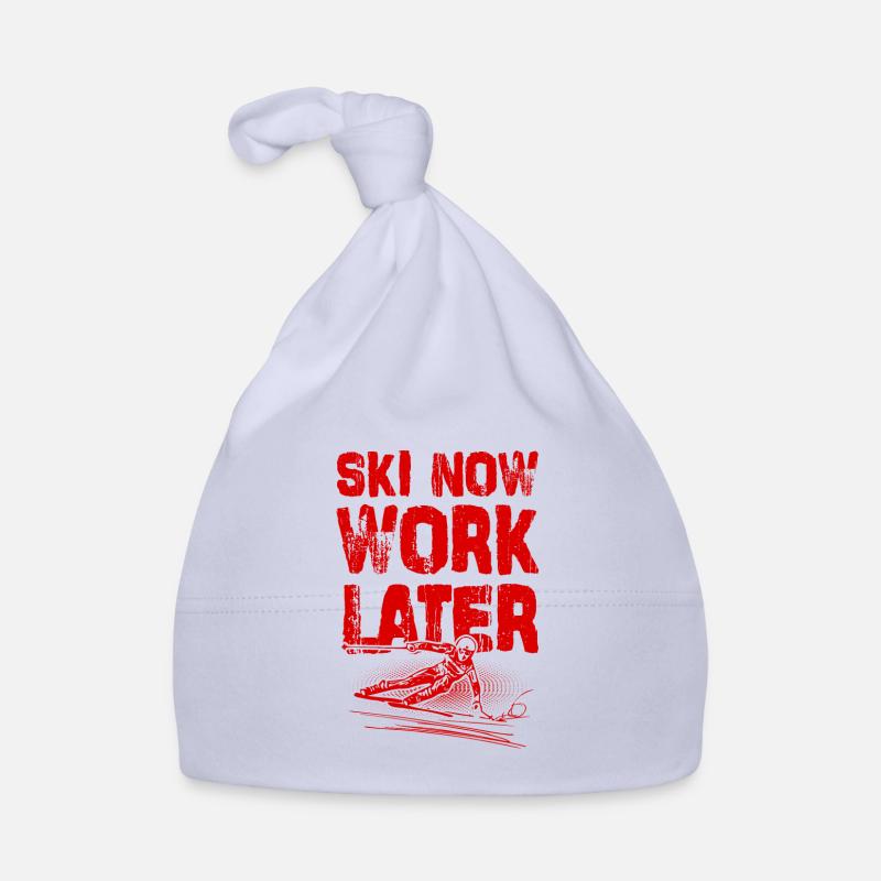 Ski now work later Baby Bio-Mütze