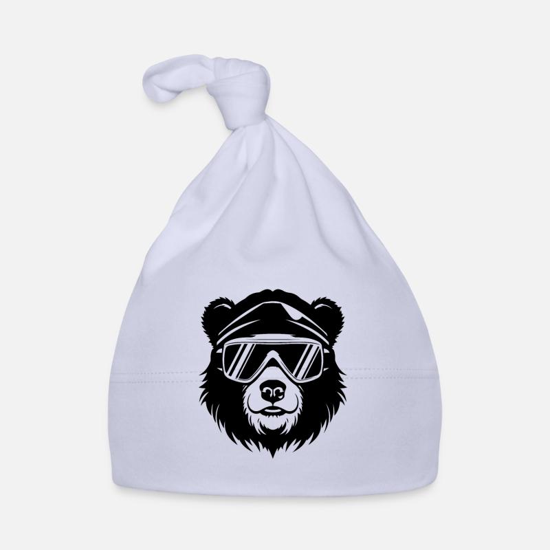 Ski Bear Snowboarder Bonnet bio Bébé