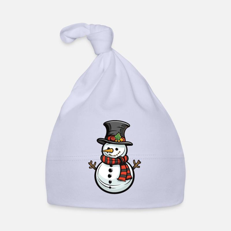 Schneemann Winter Comic Baby Bio-Mütze