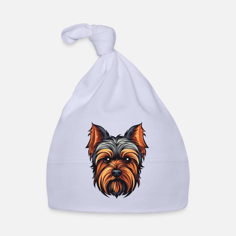 Tête de chien Yorkshire Terrier Bonnet bio Bébé