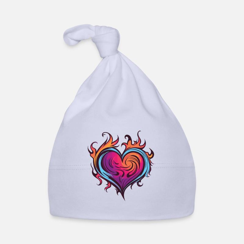 Heart, Fire, Love, Flame Organic Baby Cap