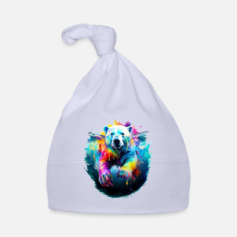 Bemalter Eisbär beim Schwimmen Baby Bio-Mütze