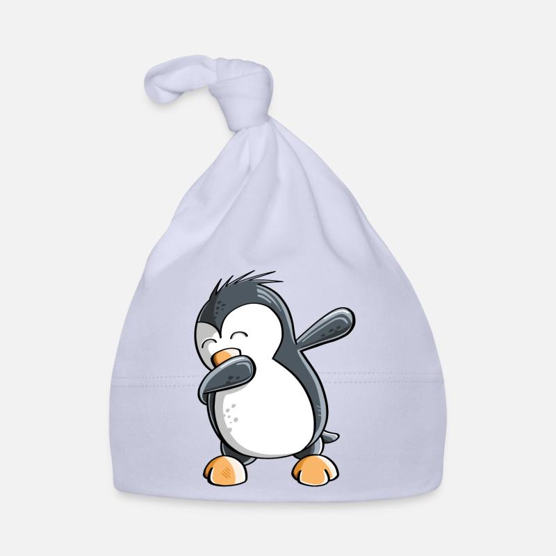 Dab Dance Penguin - Tamponnage - Fun Comic - Cadeau - Bonnet bio Bébé - ciel
