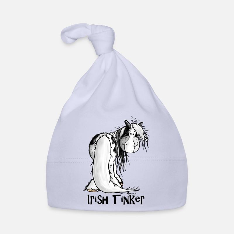 Gypsy Cob - Irish Cob – Pinto – Cheval - Bonnet bio Bébé - ciel