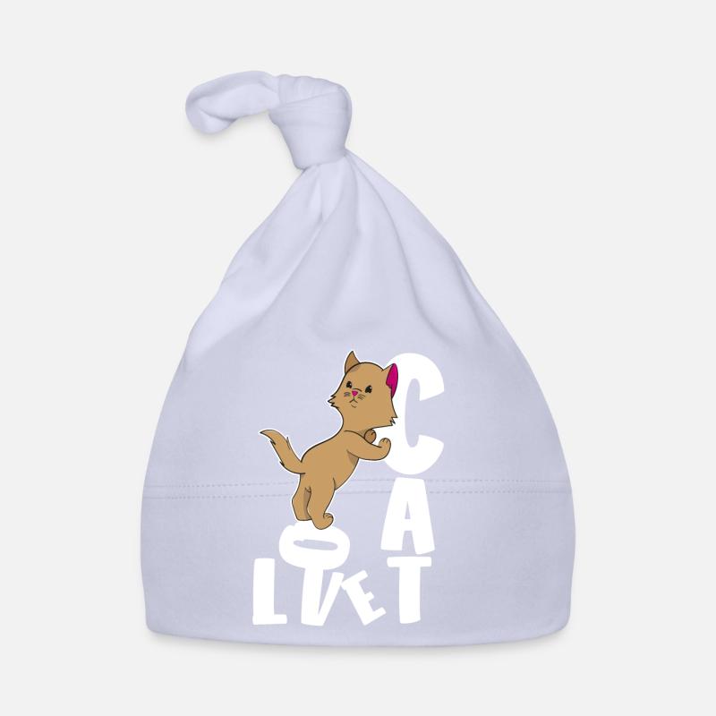 Chat mignon avec amour Bonnet bio Bébé