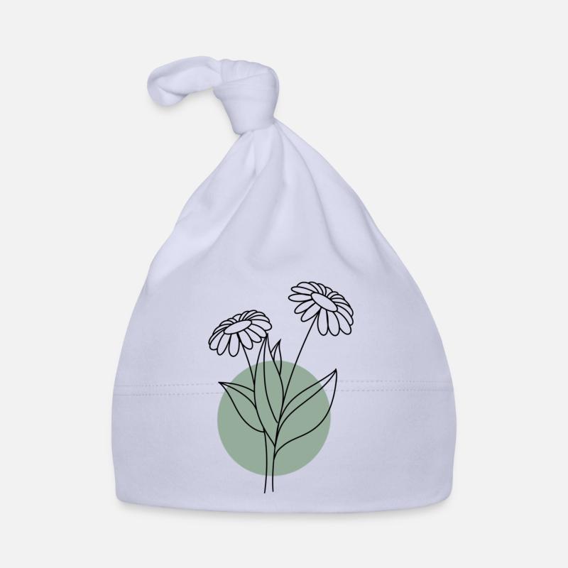 Fleur avec cercle vert Bonnet bio Bébé