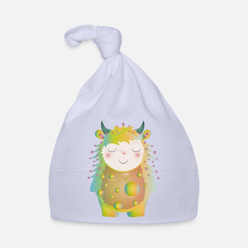 Monstre pastel mignon avec des cornes Bonnet bio Bébé