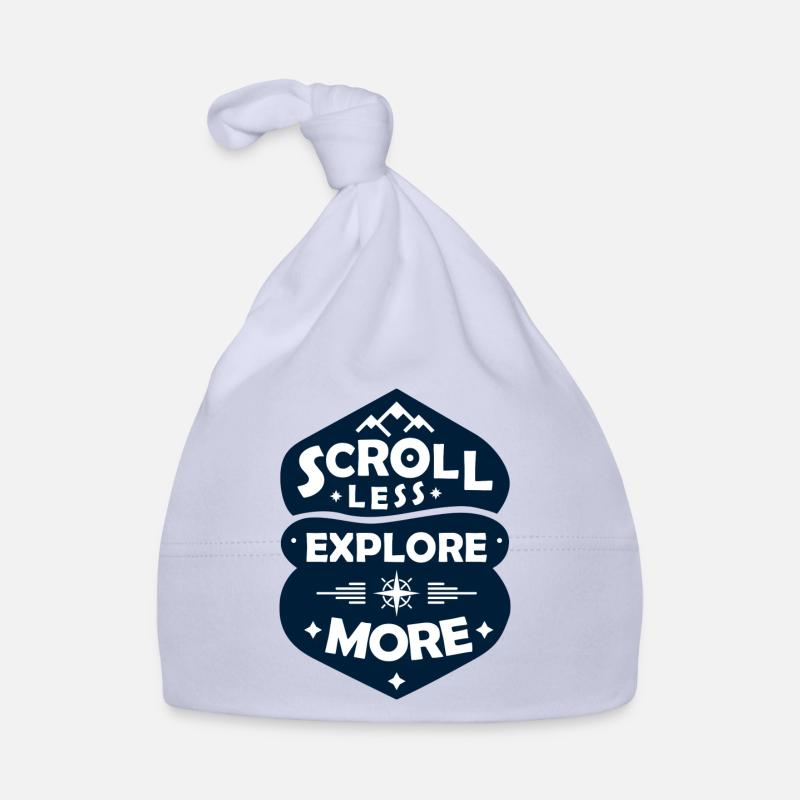 Faites défiler moins, explorez plus - Bonnet bio Bébé - ciel