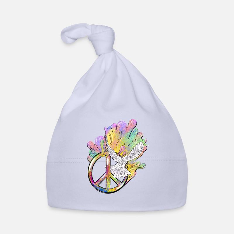 La paix est colorée - Bonnet bio Bébé - ciel