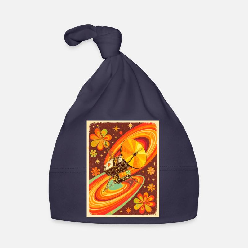 Psychedelic Space Probe in Retro Universe Organic Baby Cap