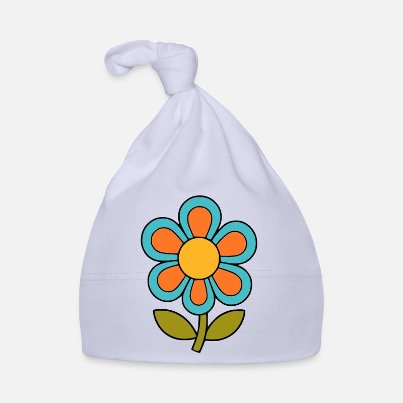 70s flower pattern retro flowerpower Organic Baby Cap