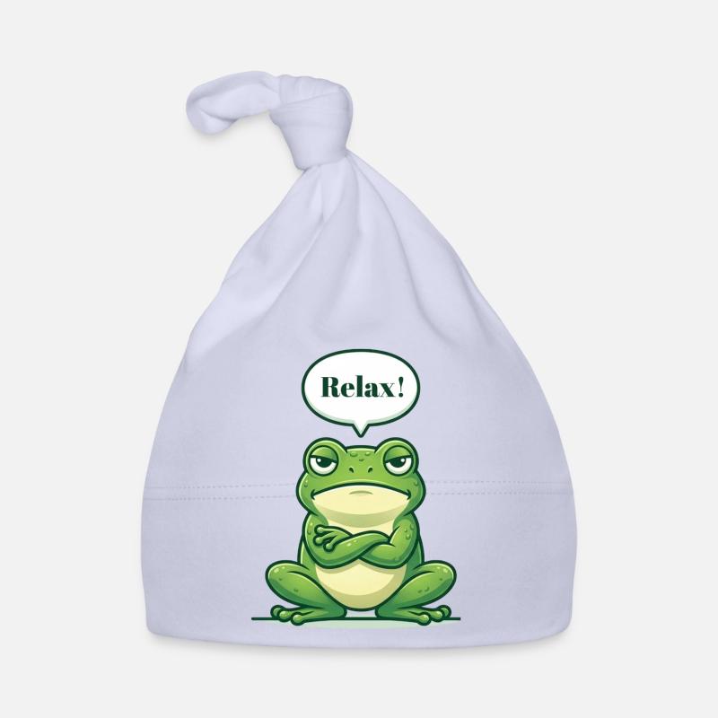 Relax! – Serene frog with attitude Organic Baby Cap