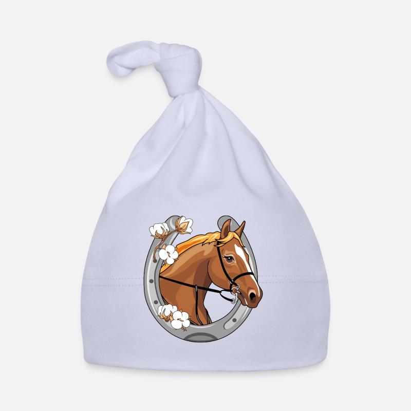 Horse head with a red mane in a frame Organic Baby Cap