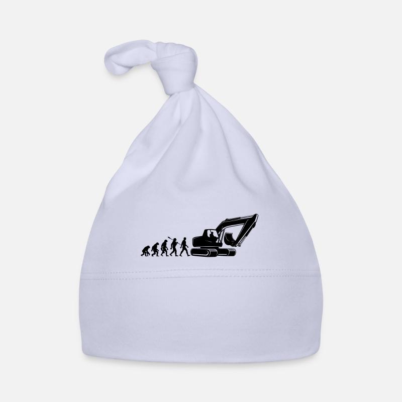 Evolution - Bagger fahren - Baustelle, Bauarbeiter Baby Bio-Mütze