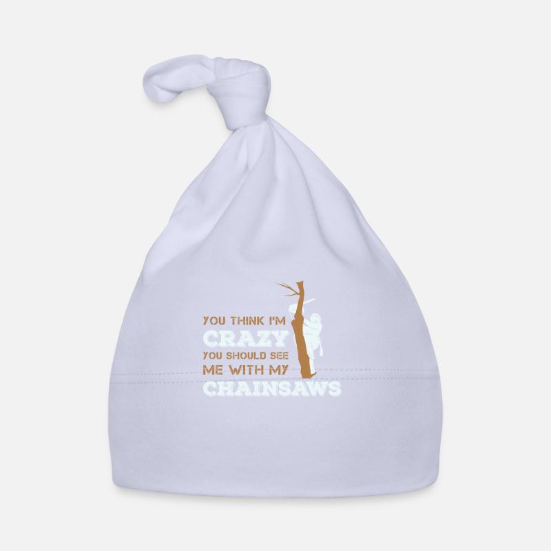 Tronçonneuse et arbre pour bûcherons et arboriculteurs - Bonnet bio Bébé - ciel