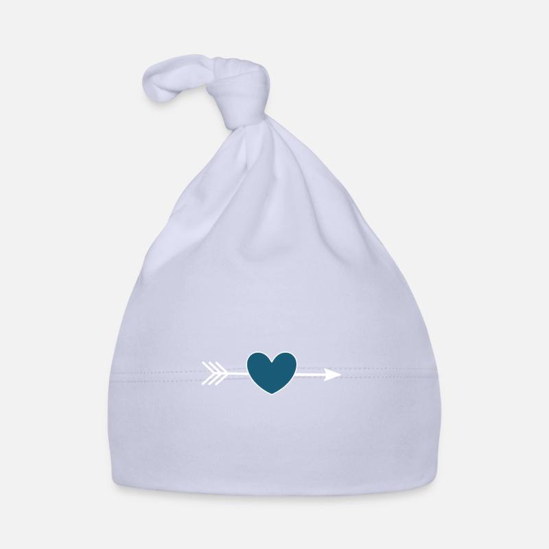 blaues Herz mit Pfeil Valentinstag Baby Bio-Mütze