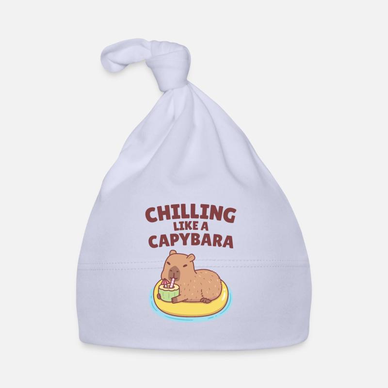 Capybara auf Pool Float Chillen wie ein Capybara Baby Bio-Mütze