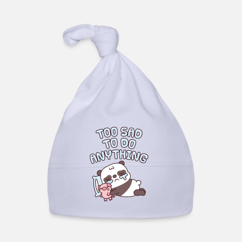 Cute Crying Panda Too Sad To Do Anything Organic Baby Cap
