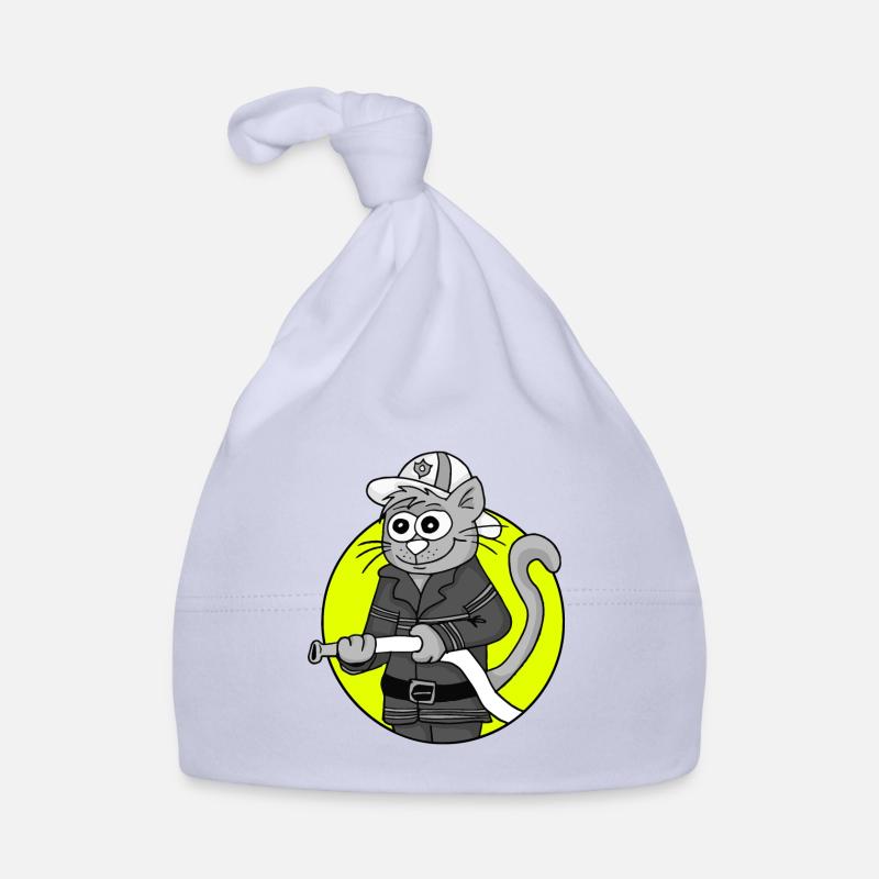 Chat rétro pompiers Bonnet bio Bébé