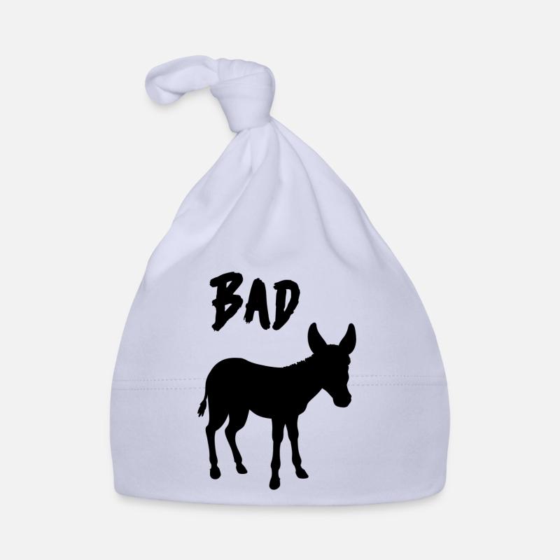 Mauvais cul. Drôle d’âne Badass Jeu de mots - Bonnet bio Bébé - ciel