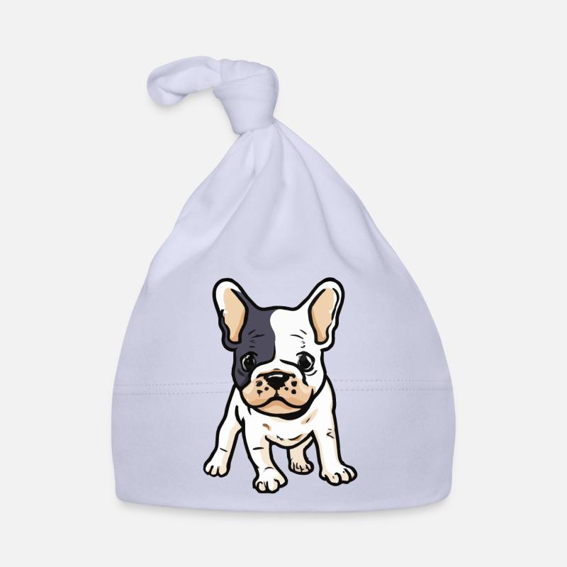 Bébé Français Idée cadeau de chien bouledogue - Bonnet bio Bébé - ciel