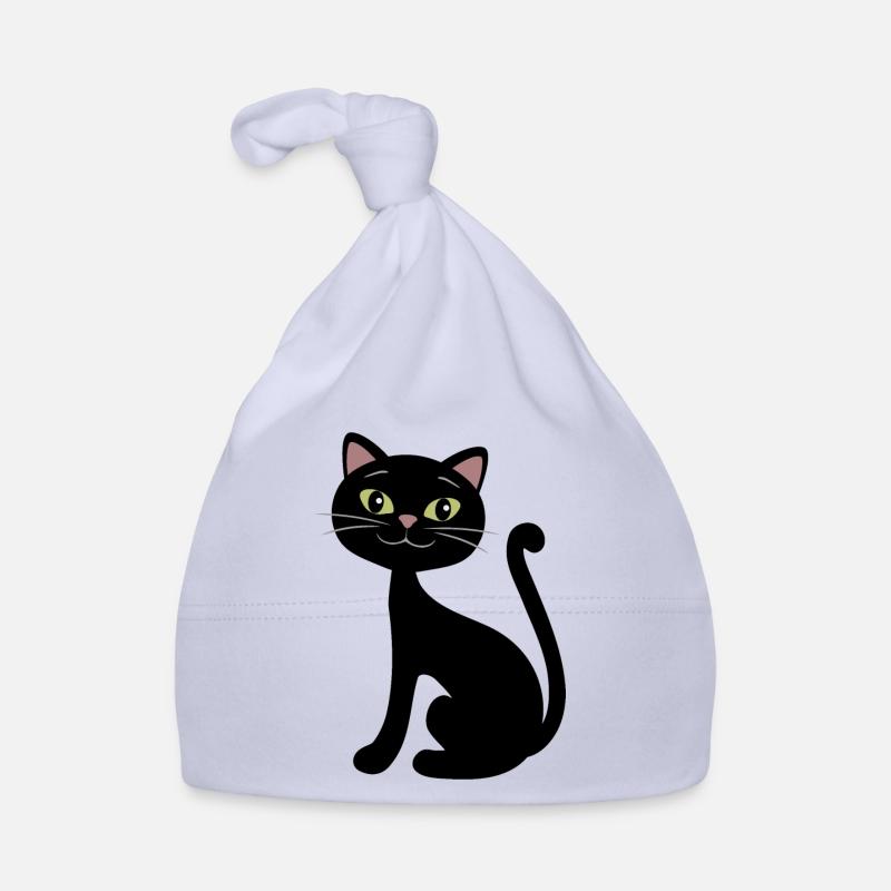 Chat noir heureux Bonnet bio Bébé