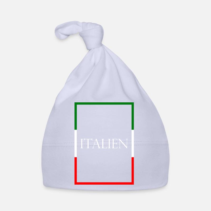 Italie, Italie Lettrage de déclaration avec drapeau - Bonnet bio Bébé - ciel