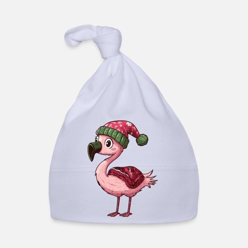 Flamingo Weihnachten Comic Baby Bio-Mütze