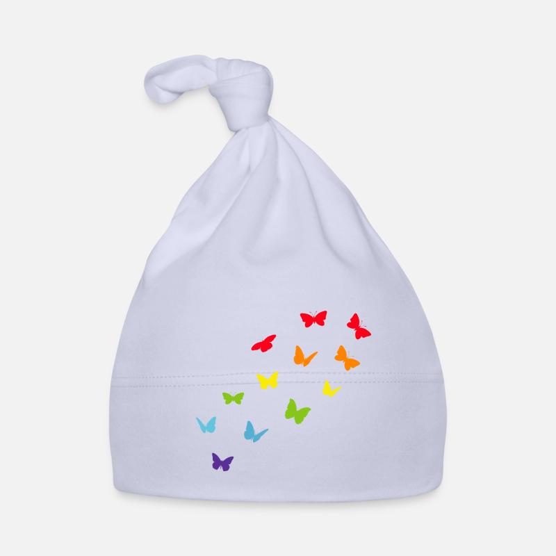 Papillon Arc-en-ciel LGBT LGBTQ lesbienne pride - Bonnet bio Bébé - ciel