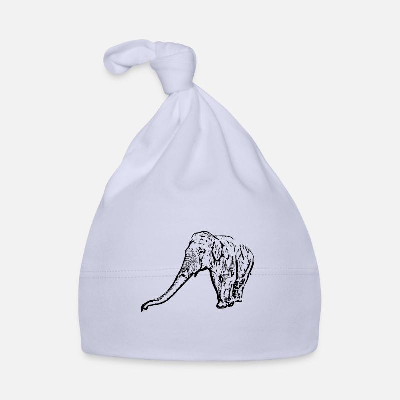 Elephant black Organic Baby Cap