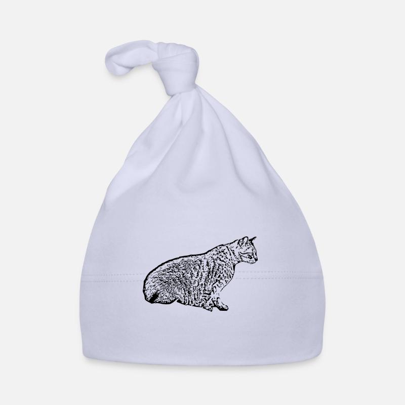 Schwarze Katze Katze Kätzchen Katze Katze Hausgeschenk - Baby Bio-Mütze - Sky
