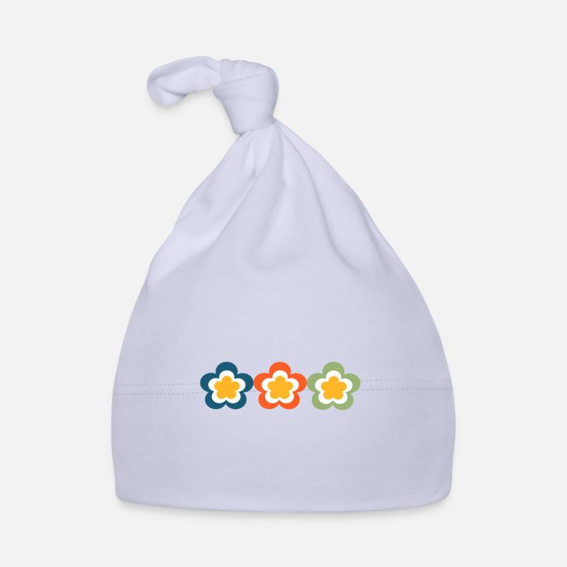 70s Flower Pattern Organic Baby Cap