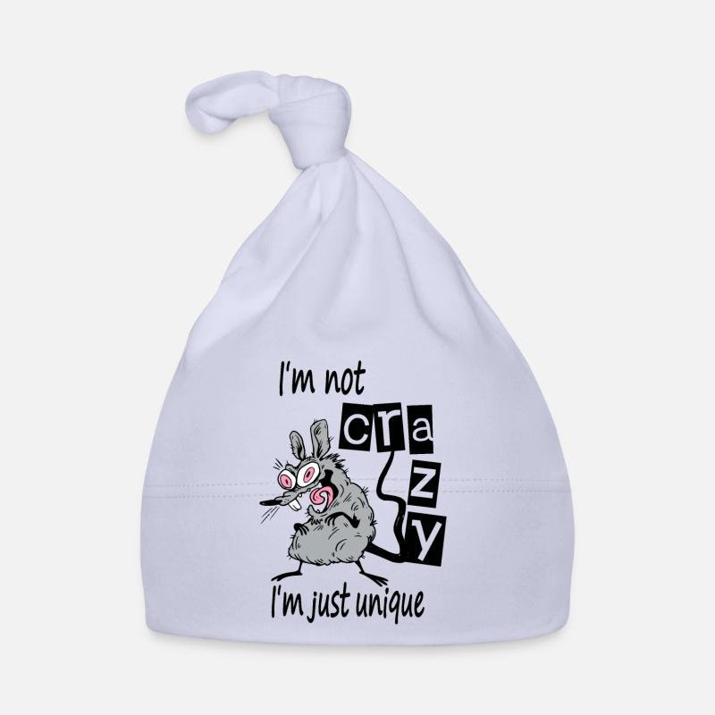 I'm not crazy I'm just unique, Weird Mouse Organic Baby Cap