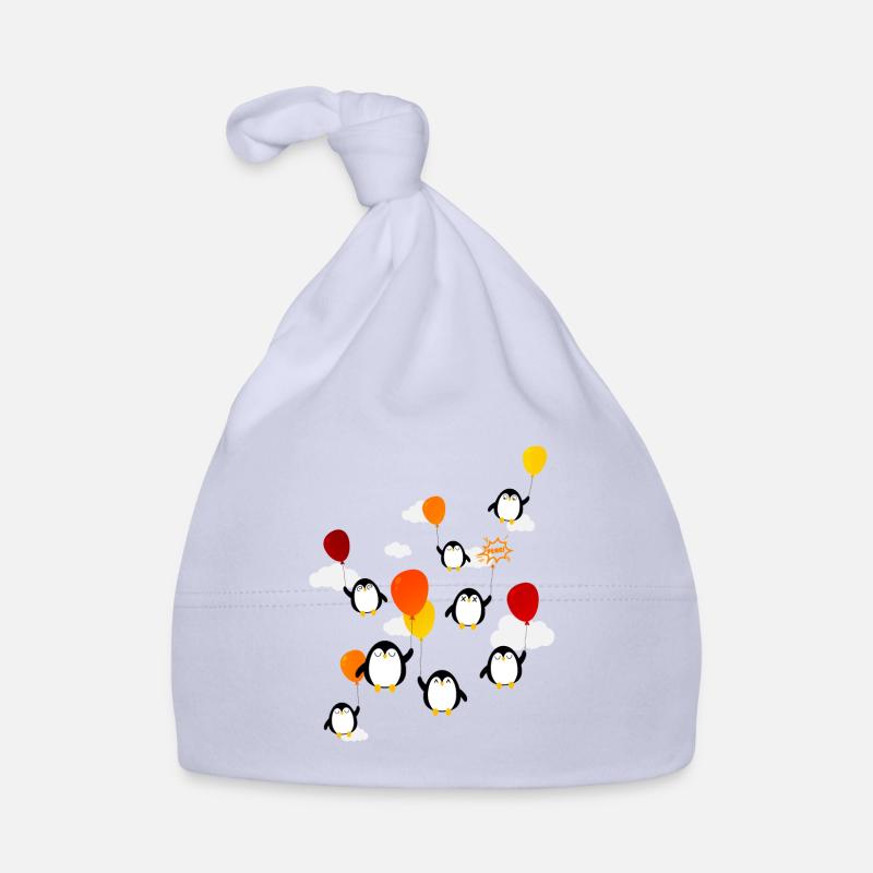 Pingouins (ballons) - Bonnet bio Bébé - ciel